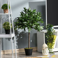 2 Artificial Topiary Bay Laurel Ball Trees Nursery Pot for Indoor Outdoor Decor 16cmx16cmx90cm