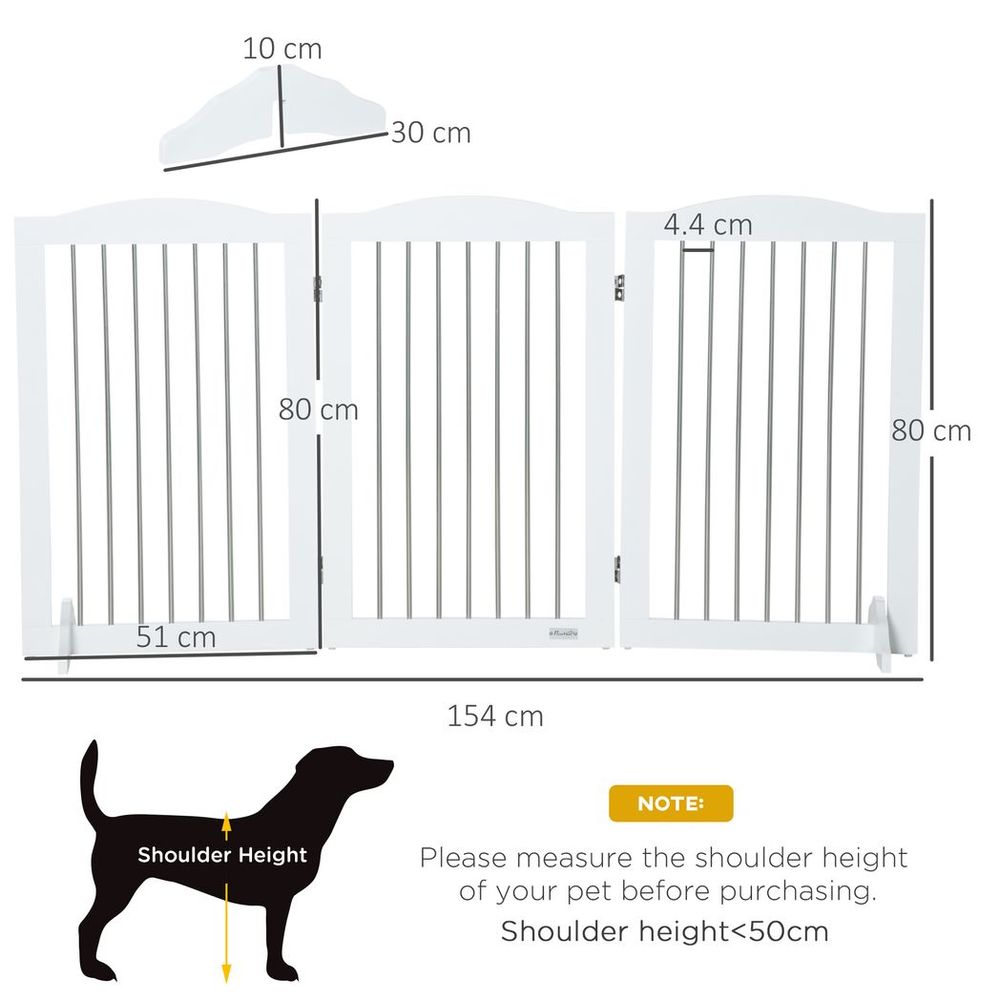Foldable Dog Gate - Ideal for Doorways, Stairs, Halls - White