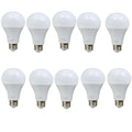 E27 18W Energy Saving Warm White LED Light Bulbs A60 E27 Screw-in non dimmable bulbs with Features Detail Pack 10