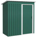 5 x 3ft Garden Storage Shed Sliding Door Sloped Roof Tool Green