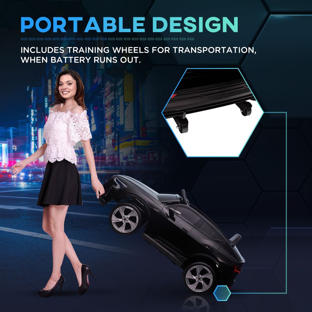12V Audi E-tron Electric Ride-On Car w/ Remote Control, Lights, Music - Black