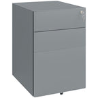 3 Drawer Metal Filing Cabinet - Lockable, Compact, Grey - Quality Storage Solution