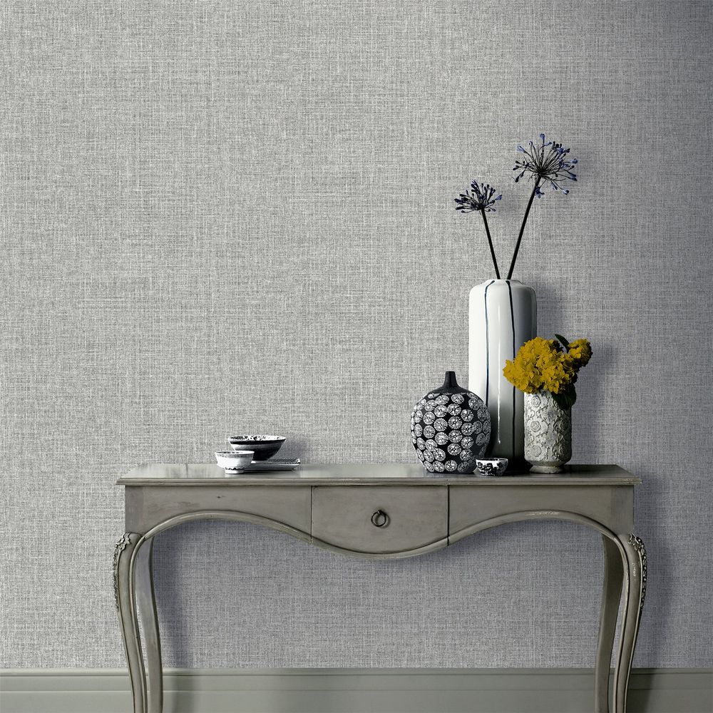 Luxurious Hessian Mid Grey Rugs - Stylish