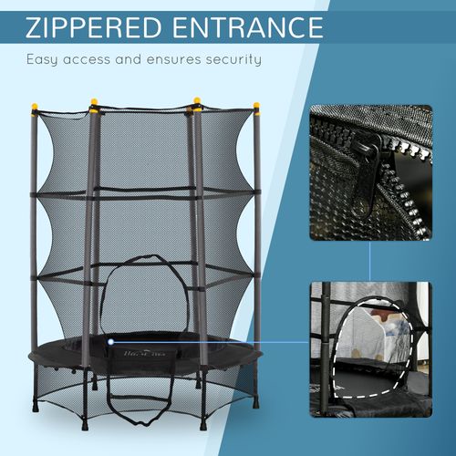 4.6FT/75" Kids Trampoline with Safety Enclosure, Indoor Outdoor