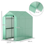 Walk in Greenhouse w/Shelves Steeple Grow House 120 x 186 x 190 cm