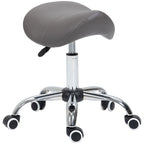 PU Leather Saddle Stool: Adjustable Height, Molded Padded Seat, Professional Salon Quality