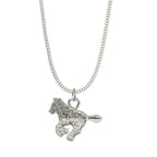 Deluxe Pink Horse Watch & Jewellery Set - Gifts for Kids, Silvertone Horse Necklace & Bracelet Included