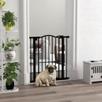 Pet Gate - Adjustable Metal Safety Barrier, Auto-Close, 74-80cm, Black