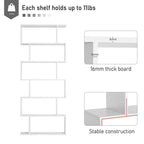 Particle Board 6-Tier White Shelving Unit - Versatile Storage Solution