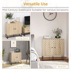 Embossed Arrow Storage Cabinet w/ Adjustable Shelf Metal Frame Handles Stylish