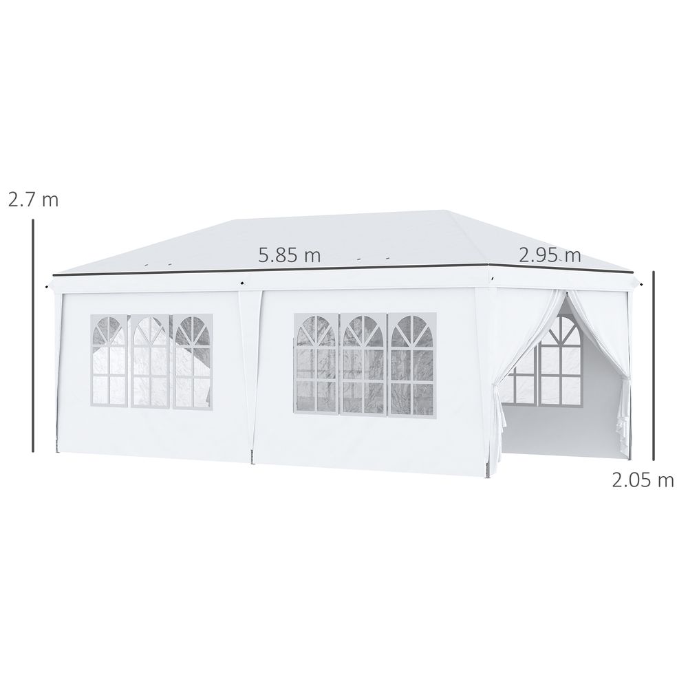 3 x 6m Pop Up Gazebo Height Adjustable Party Tent w/ Storage Bag Black