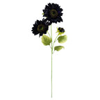 100cm Purple Sunflower Arrangement + Glass Vase - Complete Set for Stunning Display