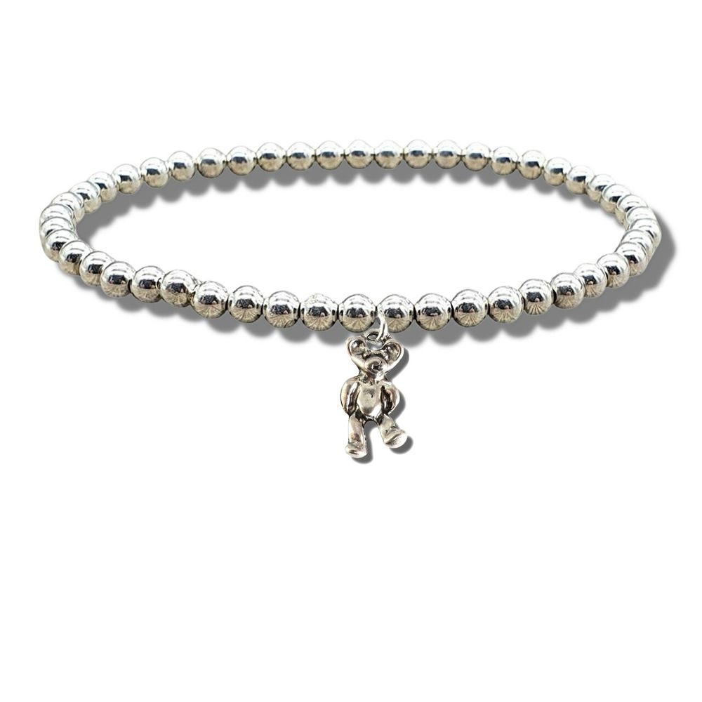 Silver Girls Teddy Beaded Bracelet - Gift