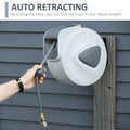 Retractable Air Hose Reel 15m+140cm (Hose Diameter 3/8" 9.5mm), Hose Connector 1/4" BSP, Wall Mount Auto Rewind Hose-Reel