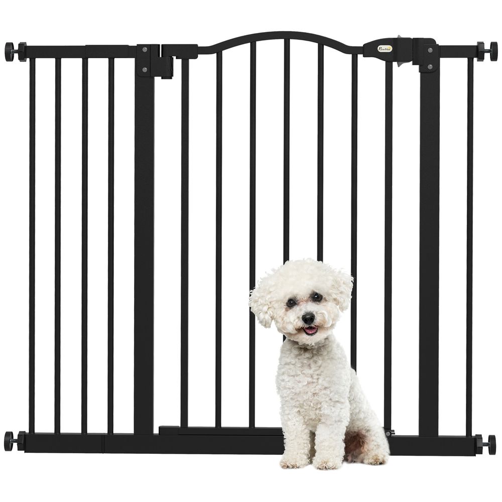 Adjustable Metal Pet Gate - Auto-Close, Black