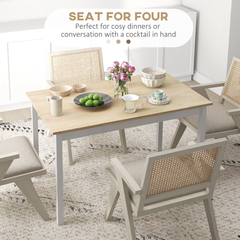 Farmhouse Dining Table: Wood Frame, Rustic Design for Kitchen & Dining Room