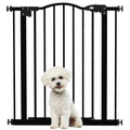 Pet Gate - Adjustable Metal Safety Barrier, Auto-Close, 74-80cm, Black