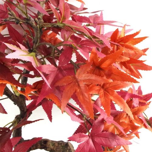 50cm Artificial Red Maple Bonsai Tree with Leaf Detail
