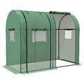 Tomato Greenhouse with 2 Roll-up Doors and 4 Mesh Windows, Green