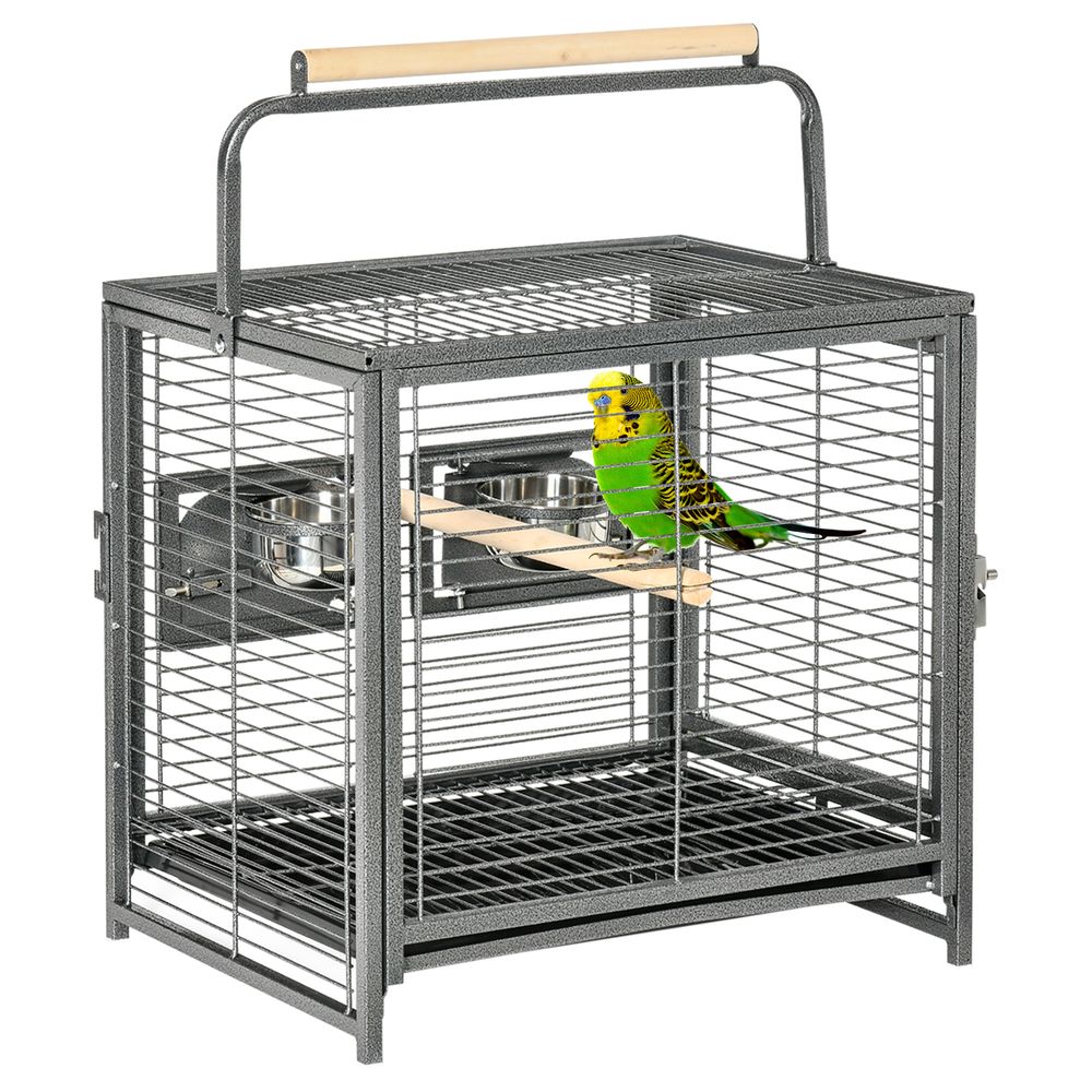 Parrot Cage - Spacious & Portable Carrier - Ideal for Cockatiels, Conures, African Greys