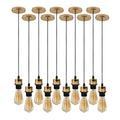 10 Pack Industrial French Gold Pendant Light Kit - Stylish, Quality, Easy to Install - for Adding Lampshades - Dimmable