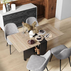Drop Leaf Dining Table Folding Desk w/ 2 wheels Storage Shelves - Mobile