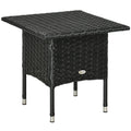 PE Rattan Outdoor Coffee Table, Patio & Garden Black Side Table