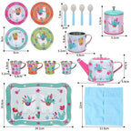 Llama Tea Set - 18pc Tin, for Fun Pretend Play