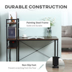 Stylish Computer Desk - 4-Tier Bookshelf - Home Office - Space-Saving - Multifunctional