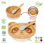 Bamboo Panda Plate Set - Non-Slip, BPA-Free, Easy to Clean - for Weaning and Balanced Meals