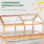 Raised Garden Bed with Greenhouse Top, 122x61x81.7cm, Natural Kit