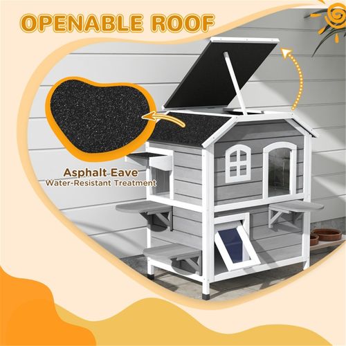 Cat House - Grey and White Material