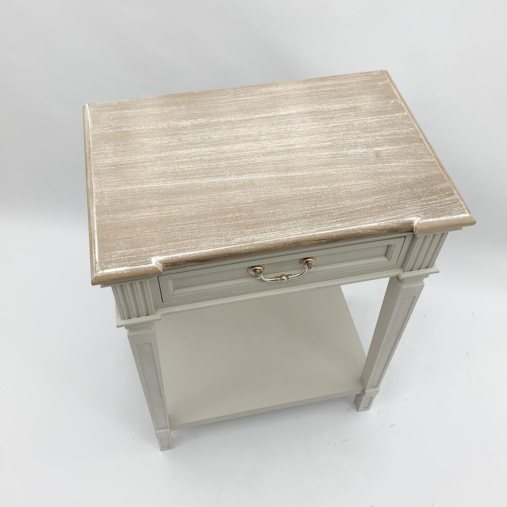 Handcrafted Wooden Side Table - 1 Drawer, 78cm