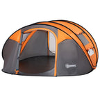 Lightweight 4-5 Person Camping Tent - Pop-Up Dome with Windows - Orange