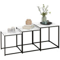 Nesting Coffee Tables Set of 3 Stacking Sofa Side Tables White