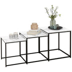 Nesting Coffee Tables Set of 3 Stacking Sofa Side Tables White