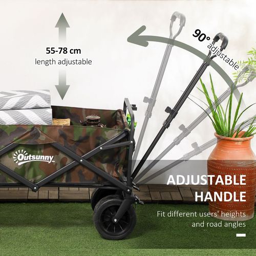 Foldable Garden Cart, Outdoor Utility Wagon with Carry Bag, Camouflage