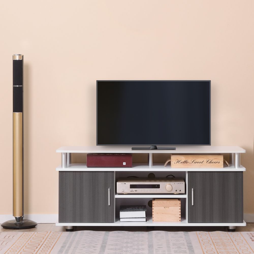 TV Stand Entertainment Center Media Console Storage - Grey, White
