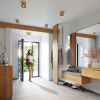 Wood Ceiling Lamp: Scandinavian Design, GU10 Base. Versatile for Any Room. Enhance Your Home's Style & Ambiance