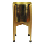 Metal Planter Plant Pot with Polished Gold Finish 20 x 18cm