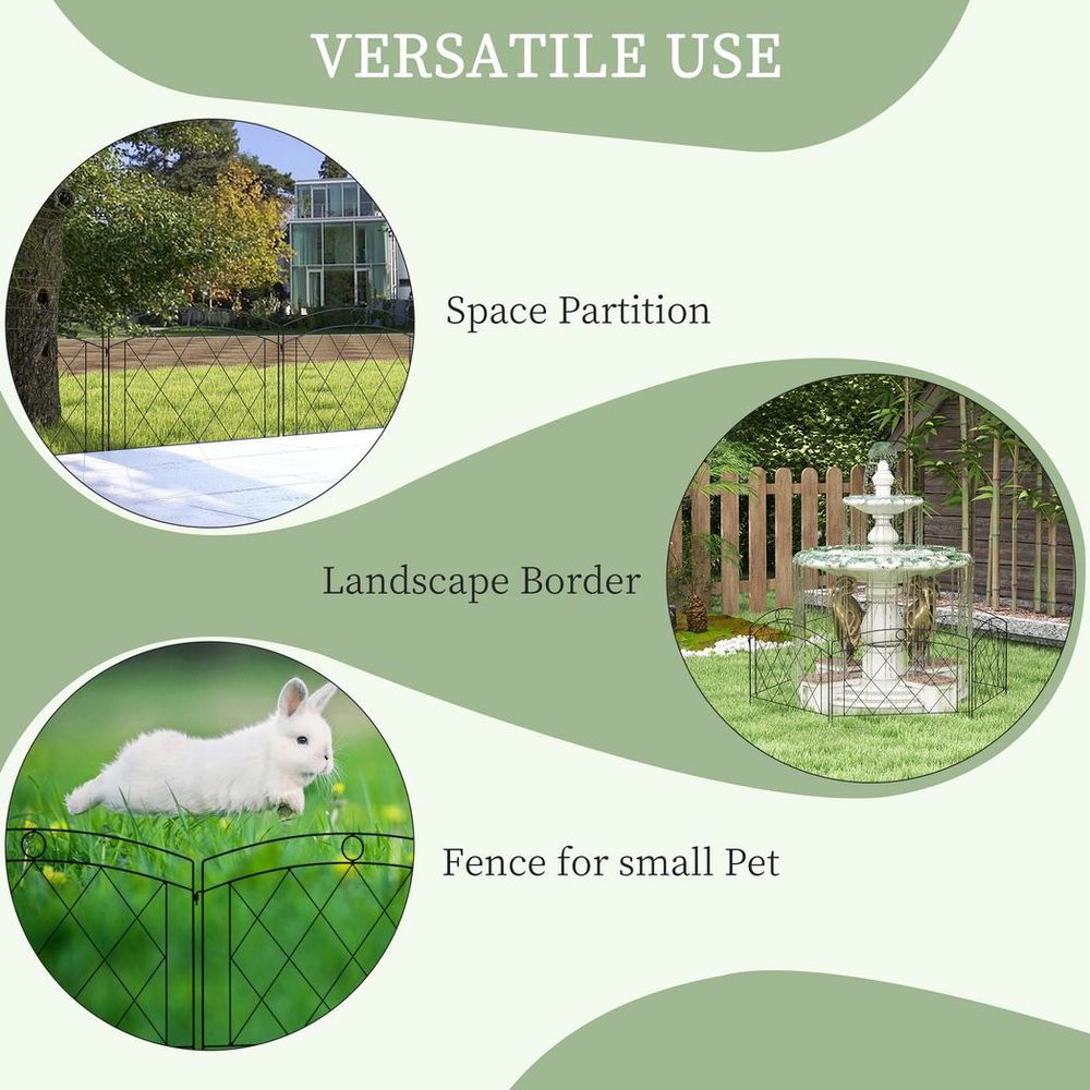 Metal Decorative Garden Fencing: 6PCs 24in x 12ft