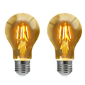 2 Pack E27,B22 LED Edison Dimmable Vintage Amber Glass Warm white 2700K, Cool white 6000K Light Bulbs 5.5cm