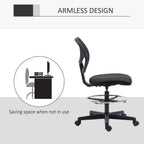 Adjustable Draughtsman Chair with Footrest - Black
