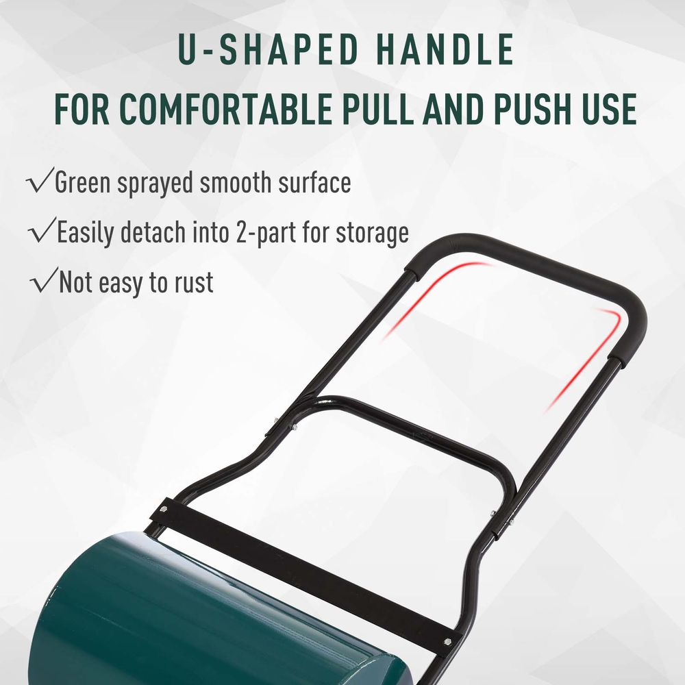 Steel Lawn Grass Roller - 50L Capacity - Green