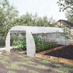 6x3x2m Poly Greenhouse Tent - Steel Frame - White