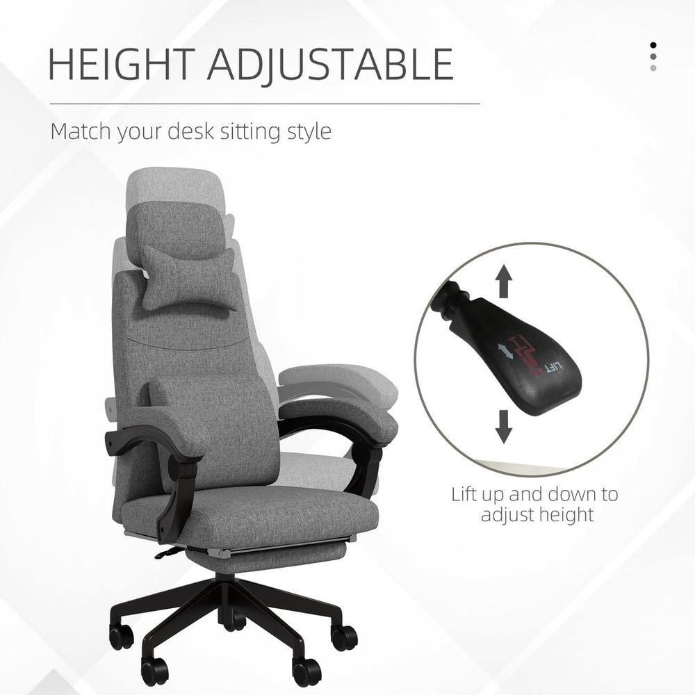 Home Office Chair Reclining Computer Chair w/ Lumbar Support Dark Grey