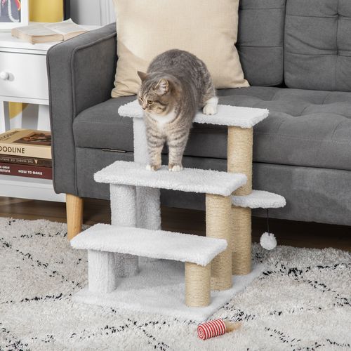 Pet Stair with 4-step Climb Ladder, Scratching Posts