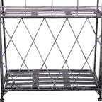 Indoor Outdoor Freestanding 3-Tier Garden Plant Stand Metal Flower Display Rack for Potted Plants Balcony Décor 44L x 25W x 96H cm