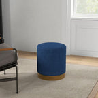 Modern Round Footstool, Fabric Upholstered Foot Rest