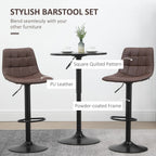 Brown Adjustable Stools: Swivel & Footrest, Set of 2 - Pub Home Furnishings